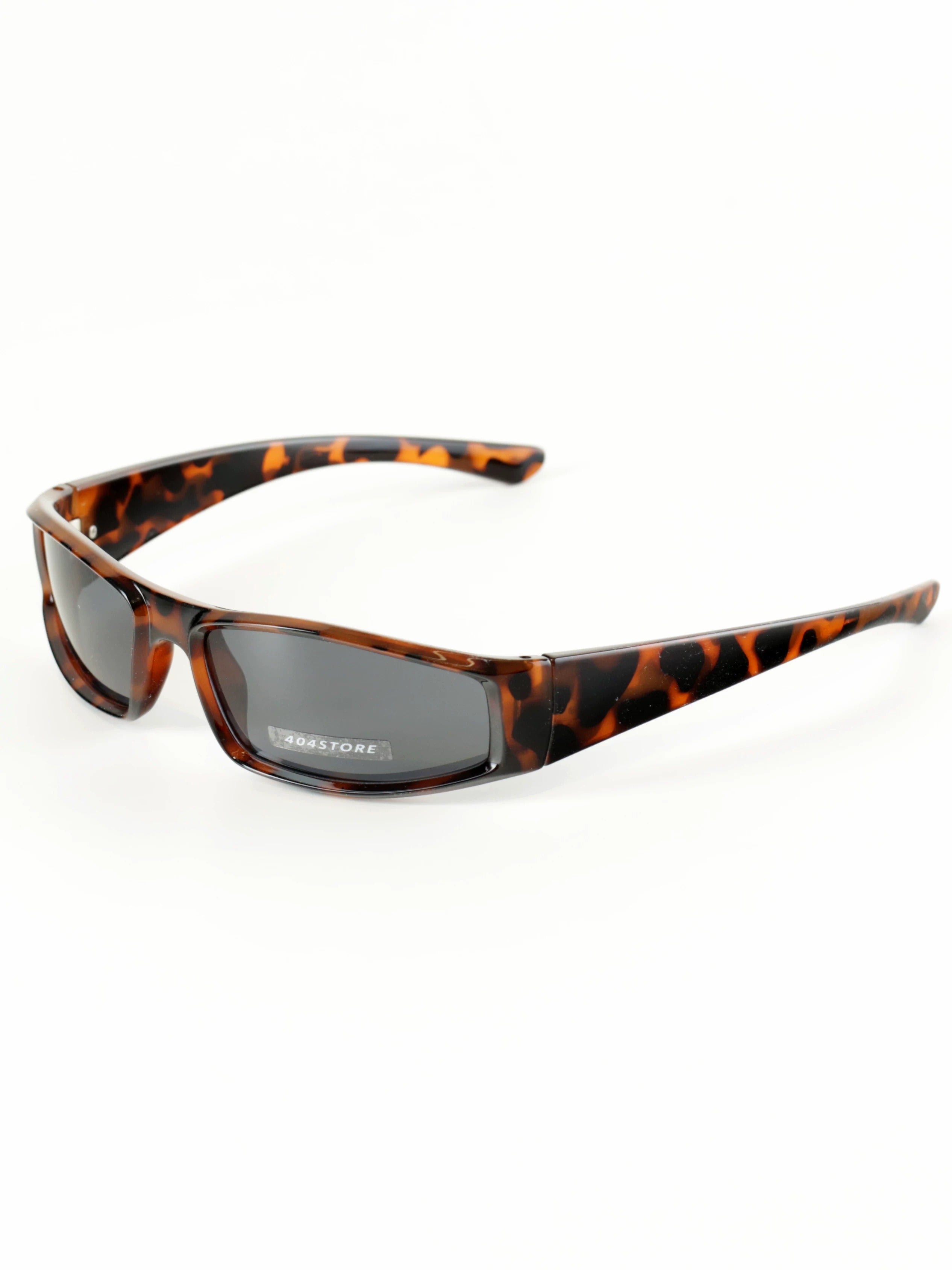 Cecily Slim Rectangular Wraparound Sunglasses