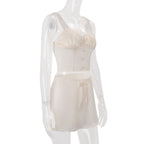 Satin Corset Top & Mini Skirt Set