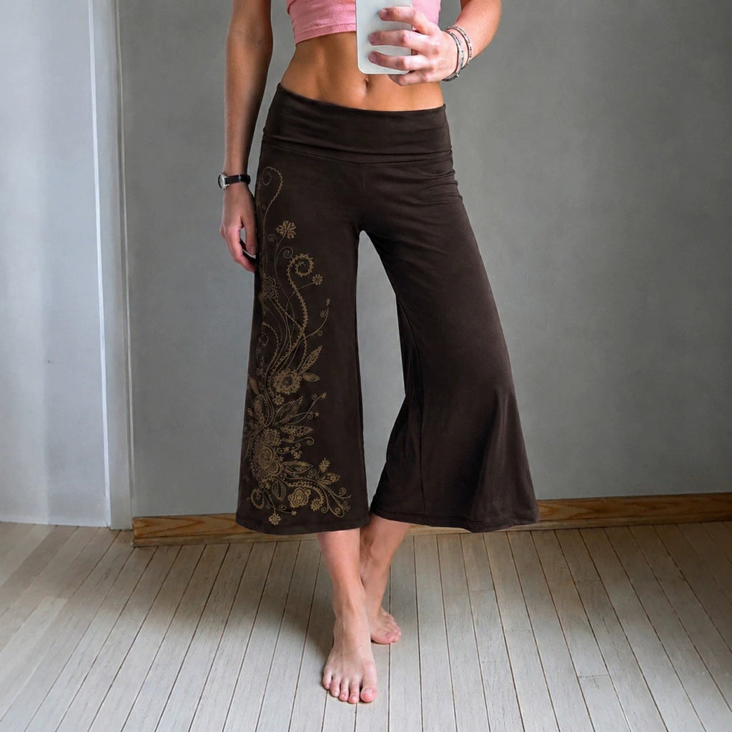 Seren Vintage Embroidered Wide-Leg Pants