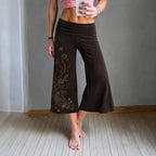 Seren Vintage Embroidered Wide-Leg Pants