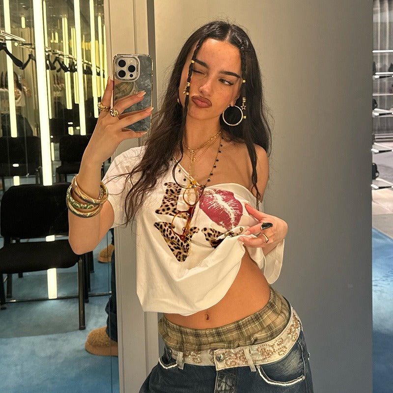 LOVE Leopard Lips Graphic Tee