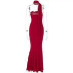 Parisa Sculpt Halter Maxi Dress