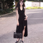 Eden Asymmetric Ruched Halter Maxi Dress