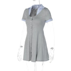 Lanthe Layered Collar Button Mini Dress