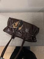Cecily Vintage Waxed Leather Buckle Tote Bag