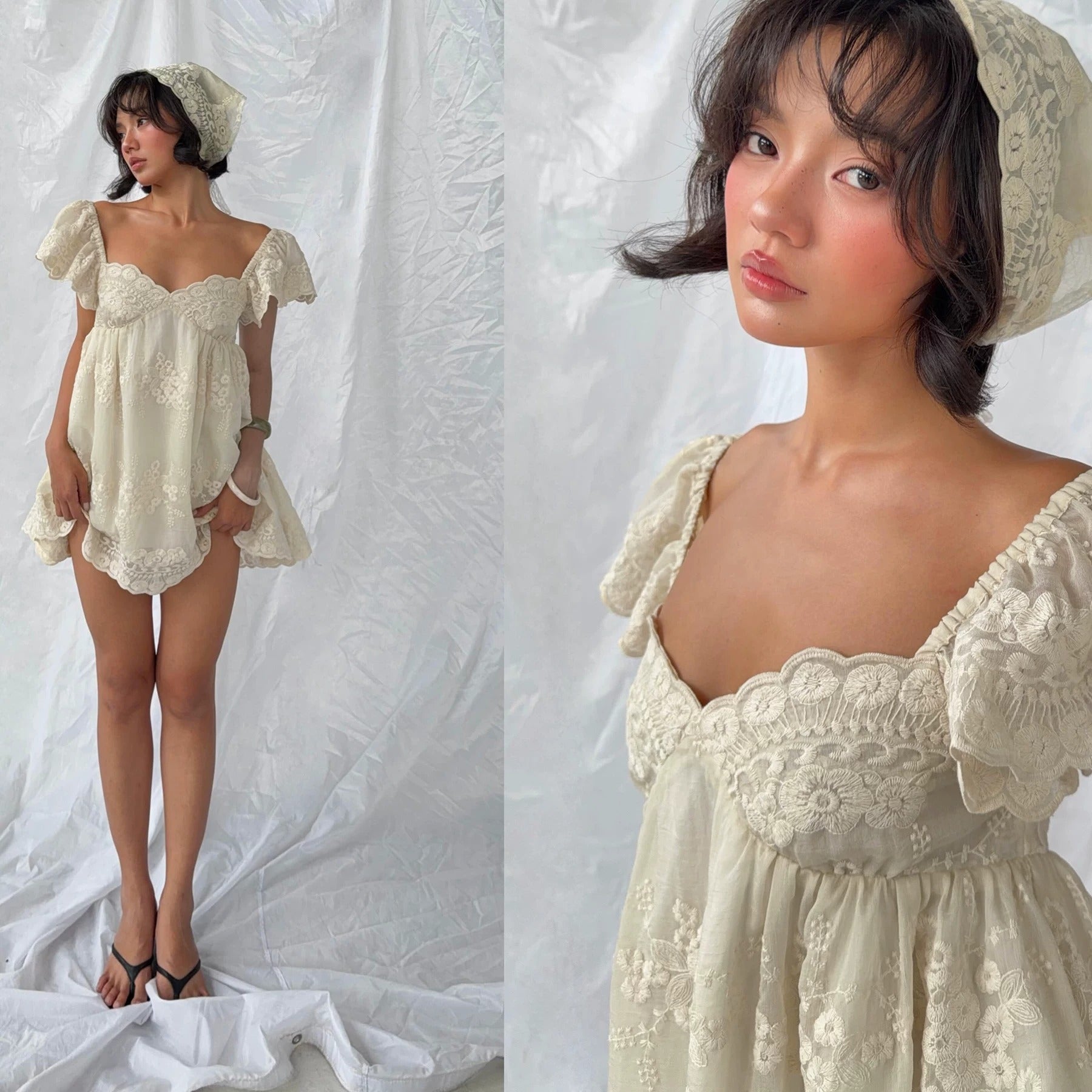 Skylar Lace Babydoll Mini Dress