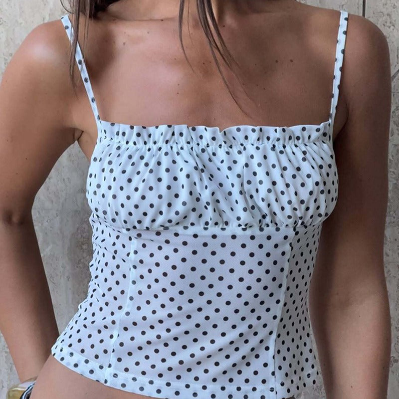 Paloma Polka Dot Mesh Cami Top