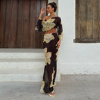 Peyton Midnight Bloom Sheer Maxi Set