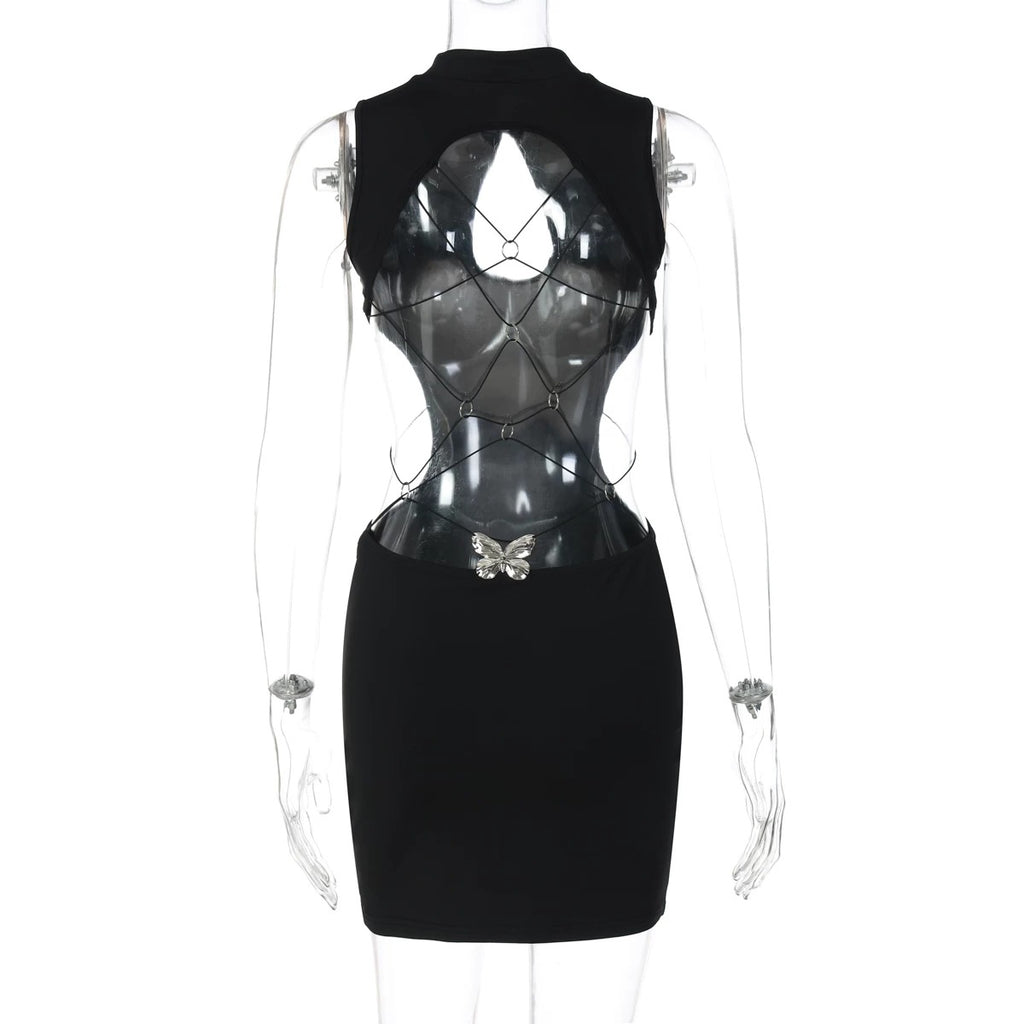 Zephyra Backless Strap Mini Dress