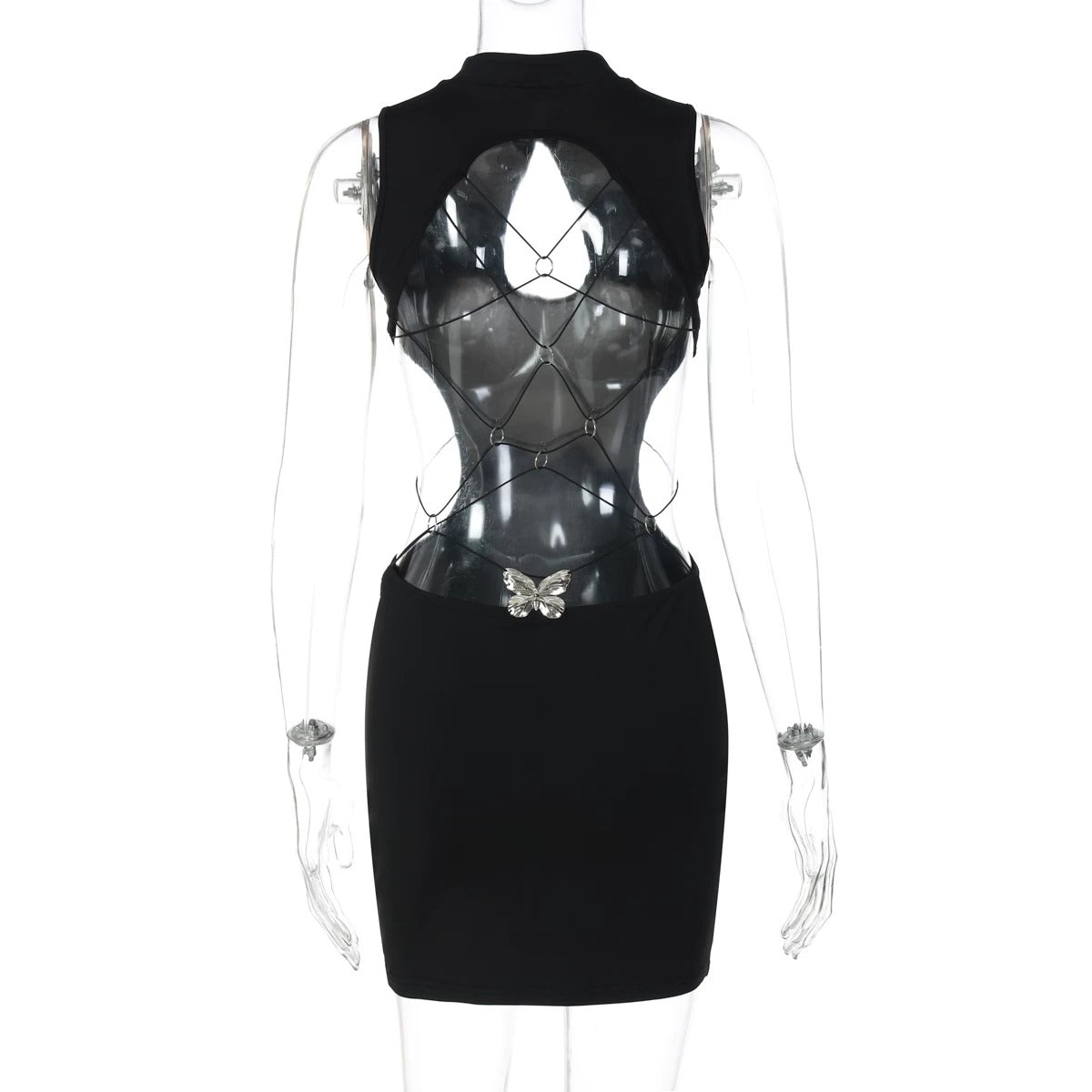 Zephyra Backless Strap Mini Dress
