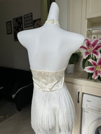 Freya Ivory Satin Fringe Halter Top