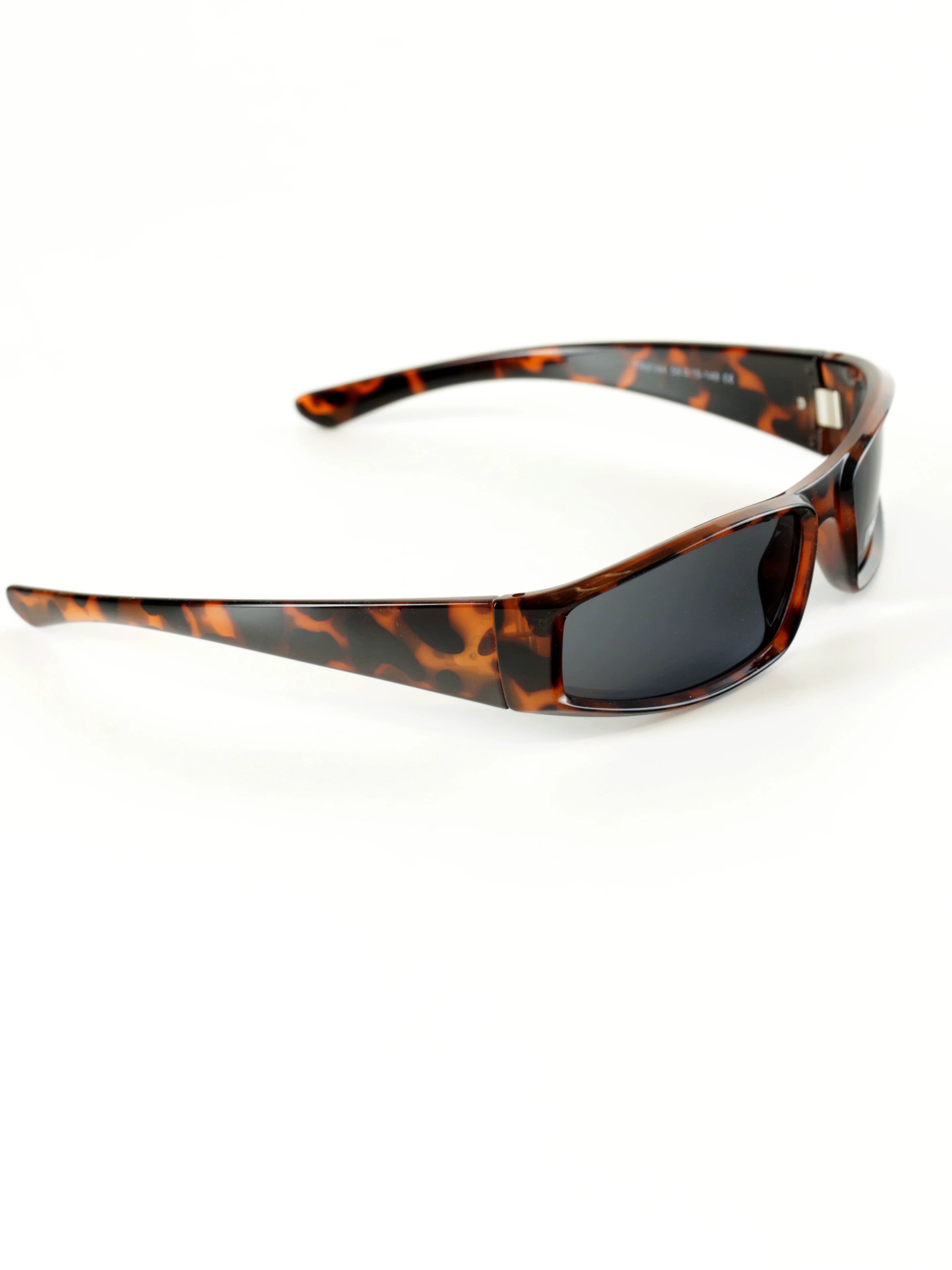 Cecily Slim Rectangular Wraparound Sunglasses