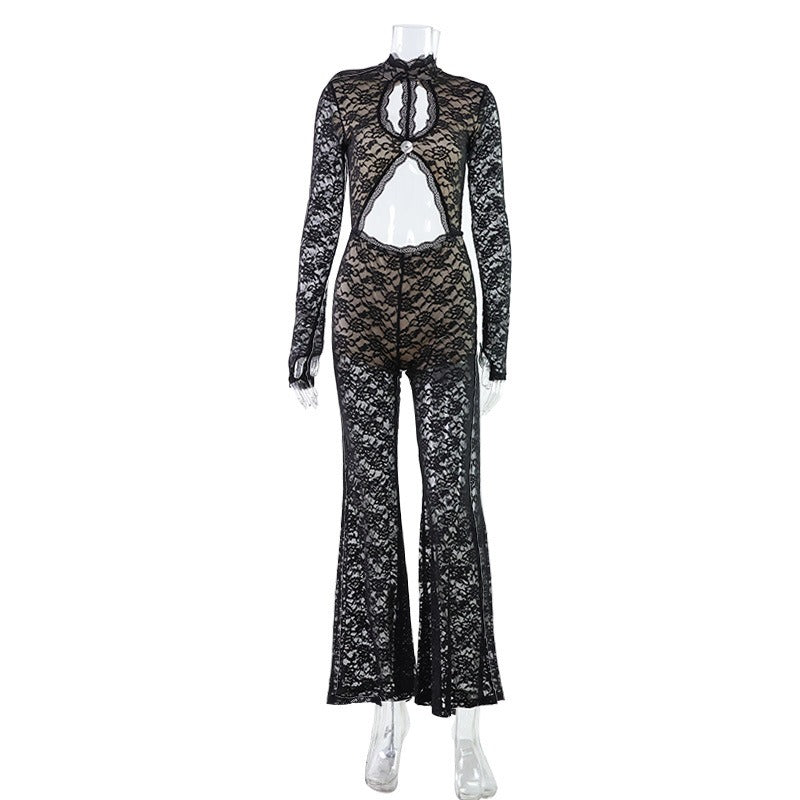Fenya Lace Cut-Out Flare Jumpsuit