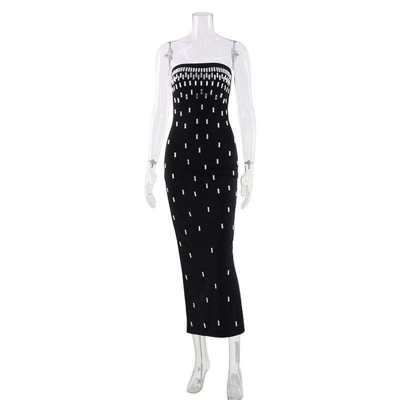 Nairi Embellished Strapless Midi Dress