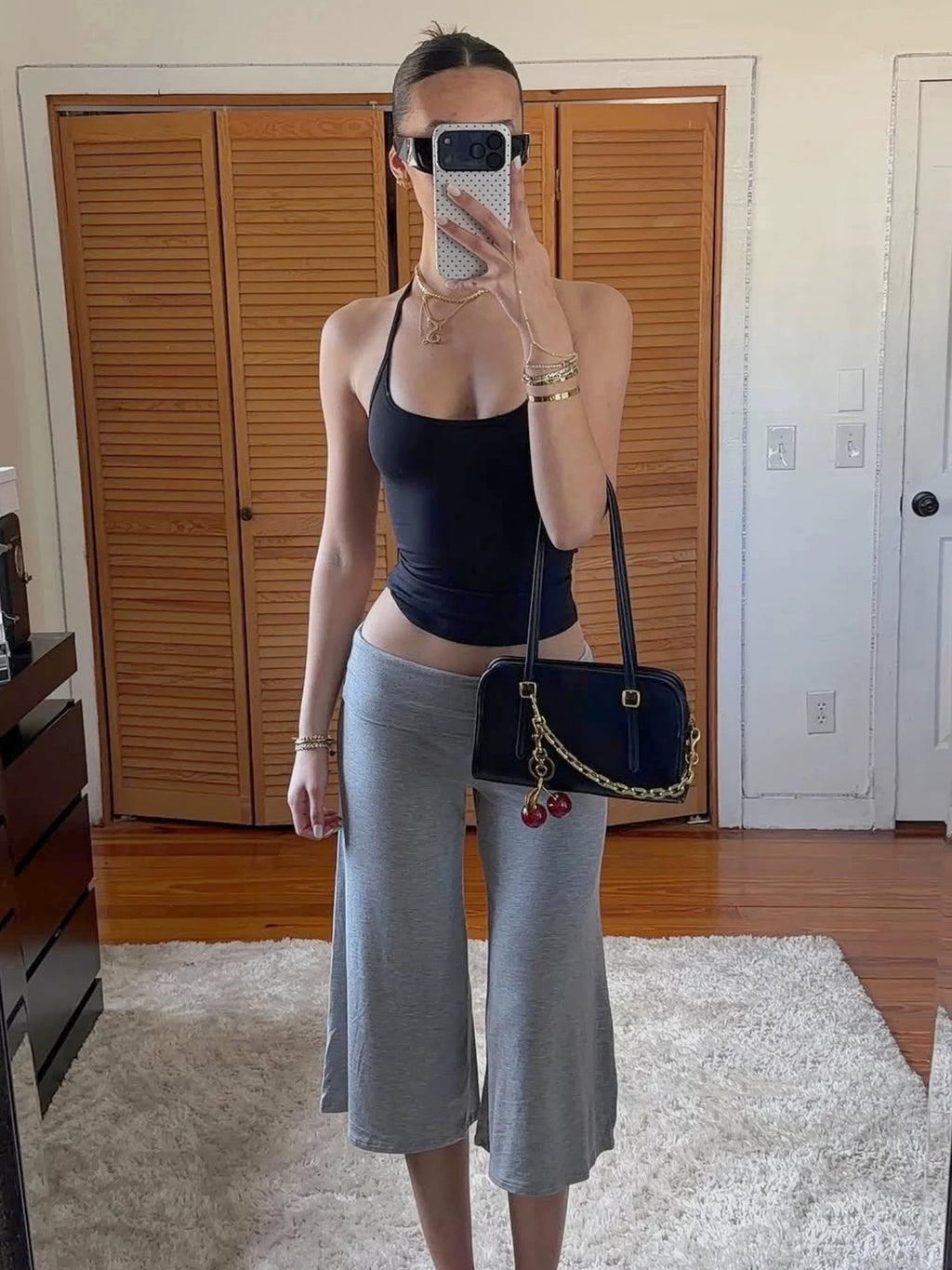 Gwen Halter Top & Foldover Capri Pants Set