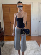 Gwen Halter Top & Foldover Capri Pants Set
