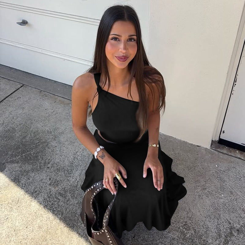 Giulia One-Shoulder Skirt Set