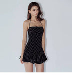 Marlowe Polka Dot Flared Mini Dress