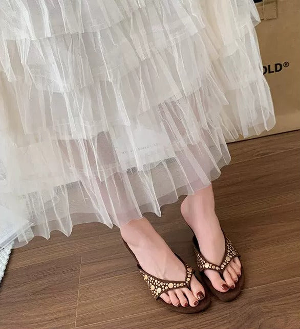 Tessa Studded Open-Toe Heeled Mules