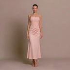 Elvan Strapless Ruched Maxi Dress