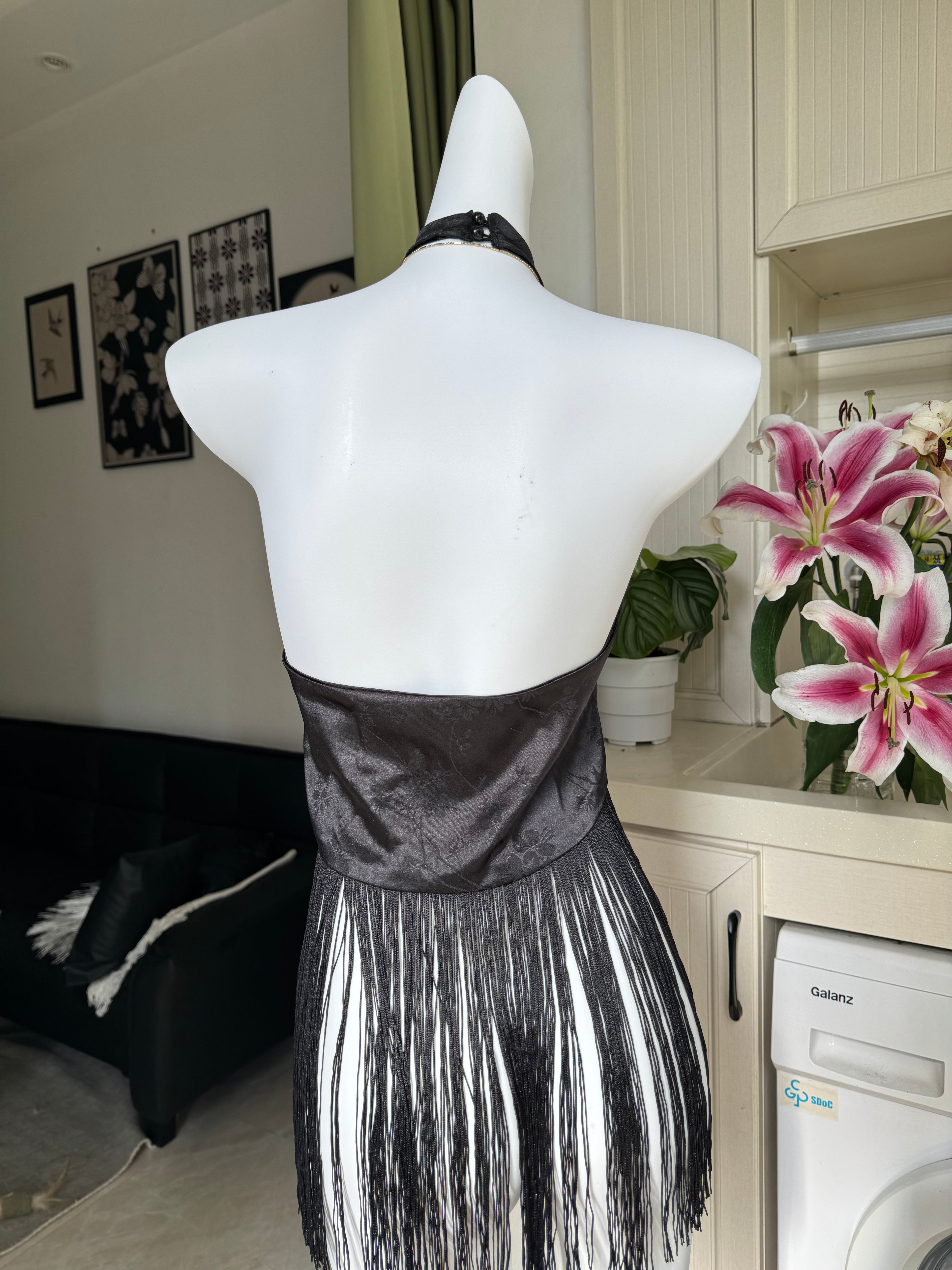 Freya Ivory Satin Fringe Halter Top