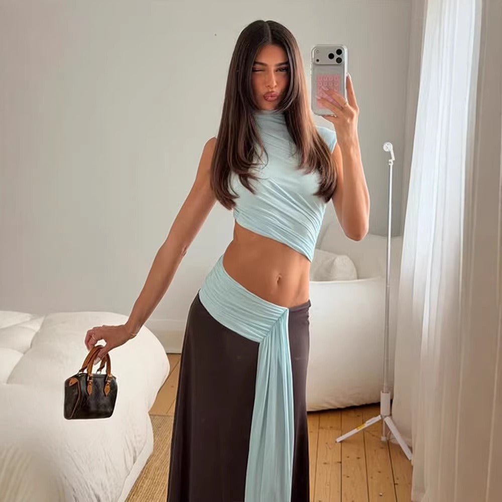 Renya Draped Two-Piece Maxi Set