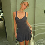 Polka Dot V-Neck Mini Dress