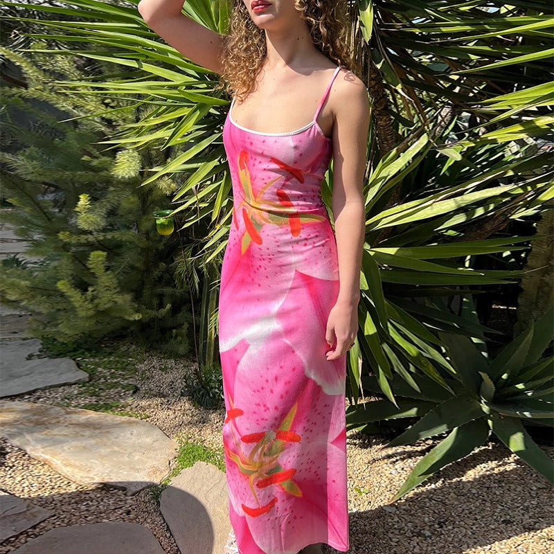 Aylin Pink Floral Maxi Dress