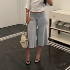 Zelia High-Waist Wide-Leg Capri Pants