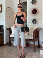 Gwen Halter Top & Foldover Capri Pants Set