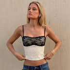 Hina Lace Polka Dot Cami Top