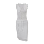 Yeva Lace Corset Top & Midi Skirt Set