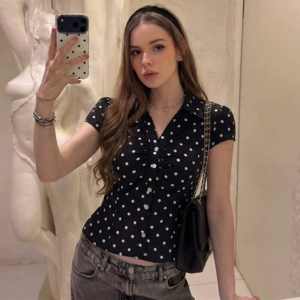 Natalia Vintage Button-Up Top