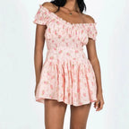 Selis Off-Shoulder Smocked Mini Dress