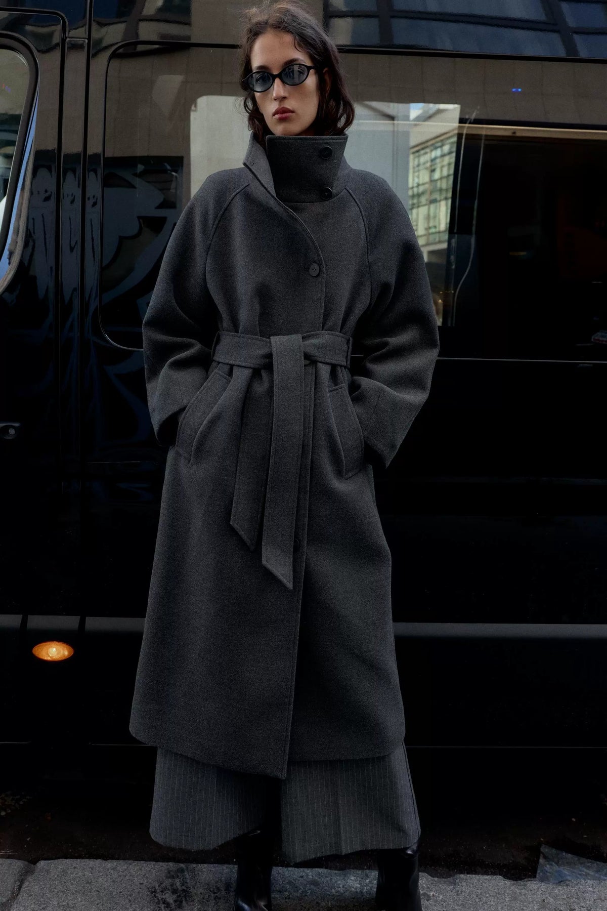 Evelyn Belted Wool-Blend Coat