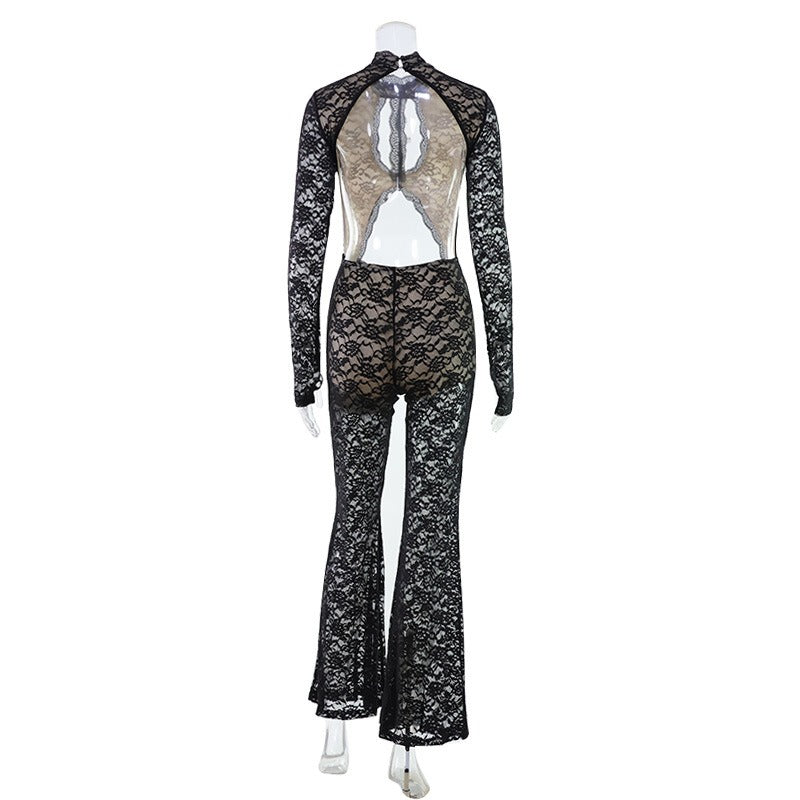 Fenya Lace Cut-Out Flare Jumpsuit