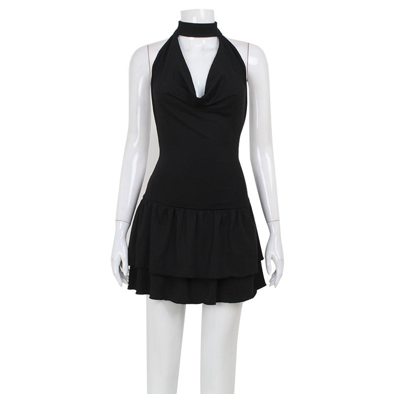 Tamera Halter Ruffle Mini Dress