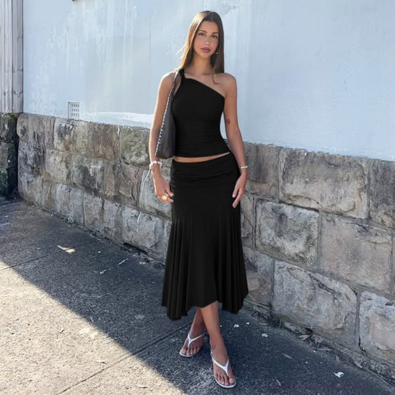 Giulia One-Shoulder Skirt Set