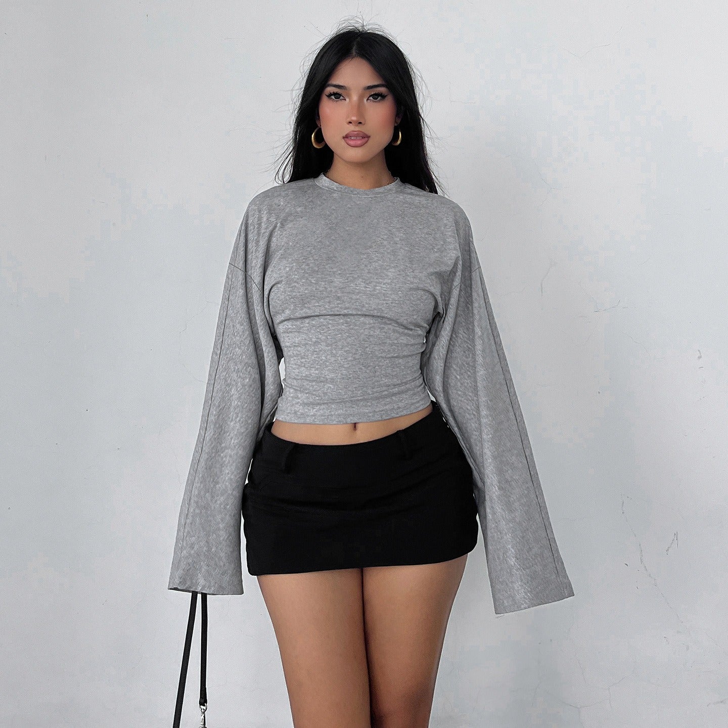 Long Sleeve Fitted Cropped Top