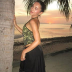 Kaia Camouflage Sequin Halter Top