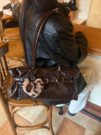 Cecily Vintage Waxed Leather Buckle Tote Bag