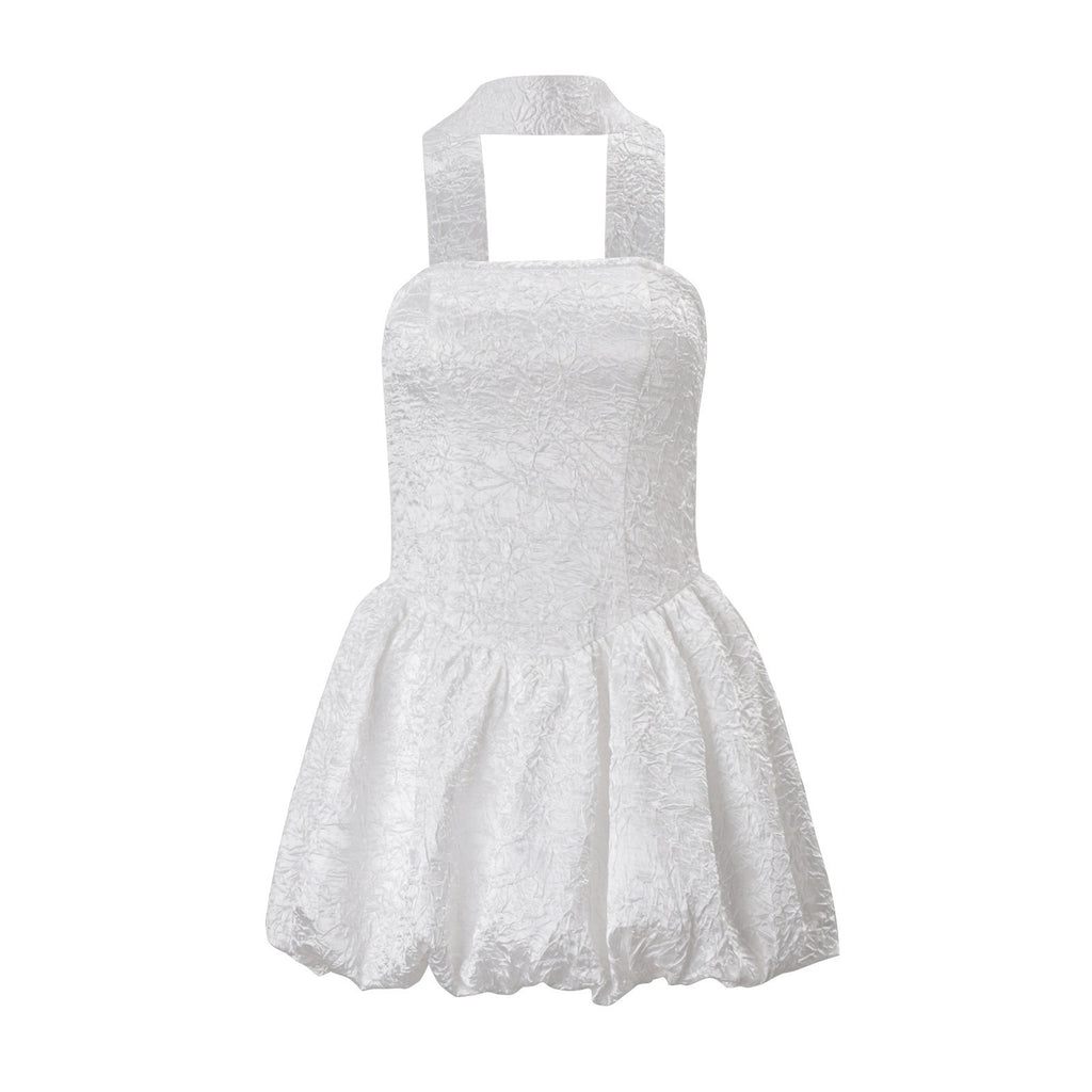 Strapless Bubble White Mini Dress