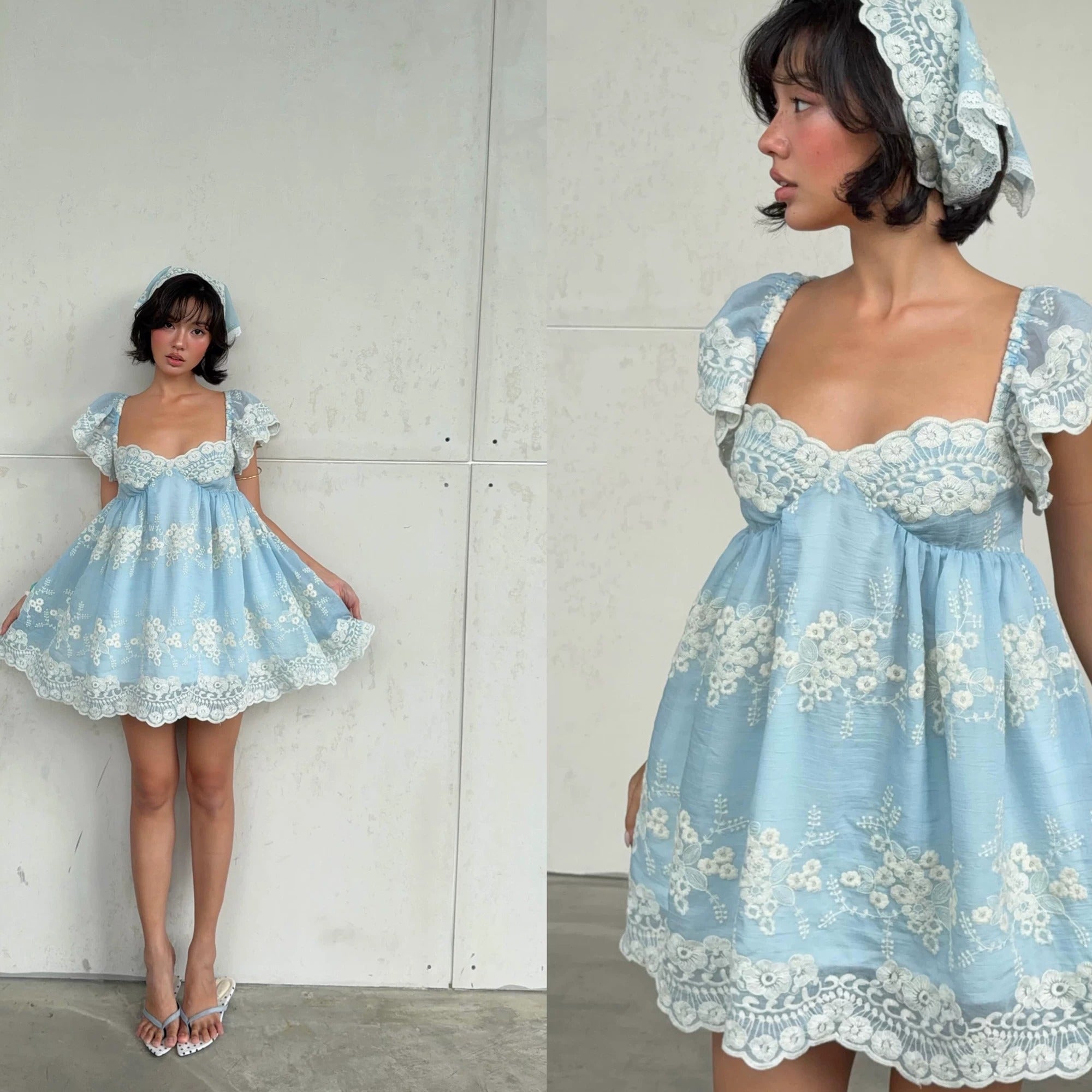 Skylar Lace Babydoll Mini Dress