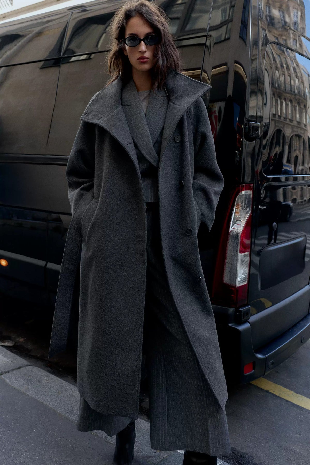 Evelyn Belted Wool-Blend Coat
