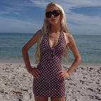 Margot Polka Dot Halter Mini Dress