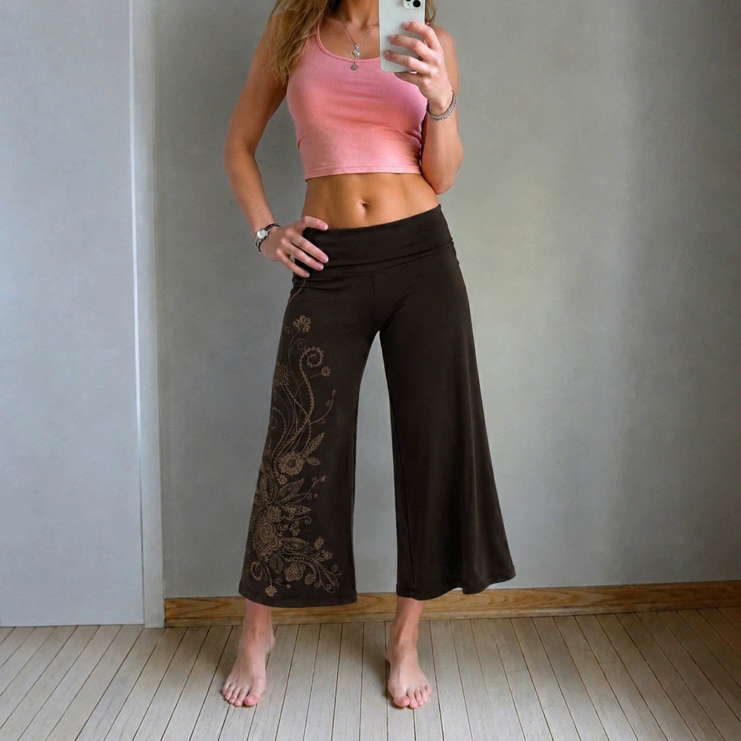 Seren Vintage Embroidered Wide-Leg Pants