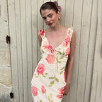 Chiara Rose Print Midi Dress