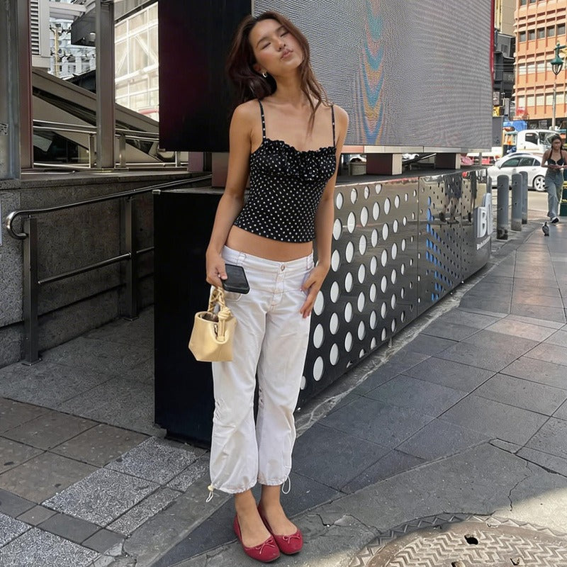 Paloma Polka Dot Mesh Cami Top