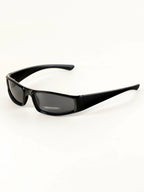 Cecily Slim Rectangular Wraparound Sunglasses