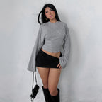 Long Sleeve Fitted Cropped Top